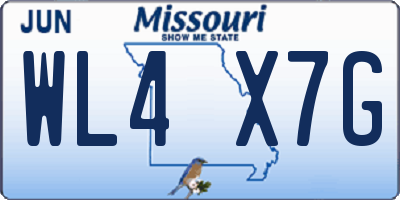 MO license plate WL4X7G