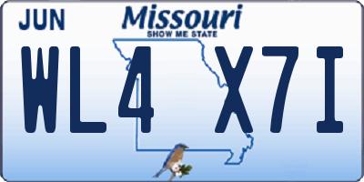MO license plate WL4X7I