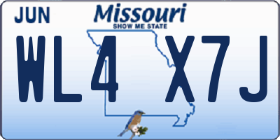 MO license plate WL4X7J