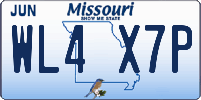 MO license plate WL4X7P
