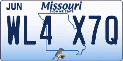 MO license plate WL4X7Q