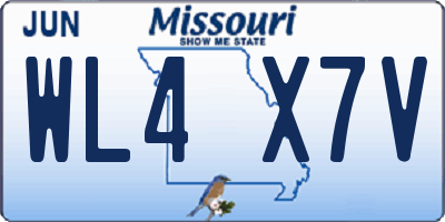 MO license plate WL4X7V