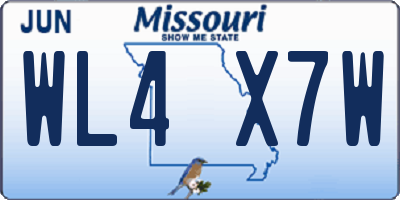 MO license plate WL4X7W
