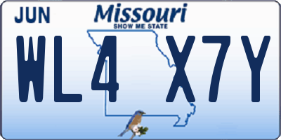 MO license plate WL4X7Y