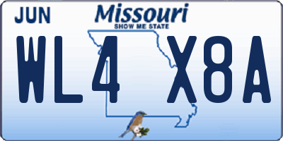 MO license plate WL4X8A