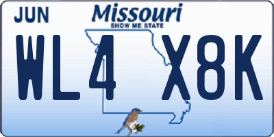 MO license plate WL4X8K
