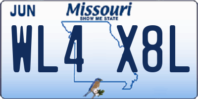 MO license plate WL4X8L