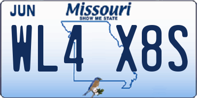 MO license plate WL4X8S