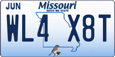 MO license plate WL4X8T
