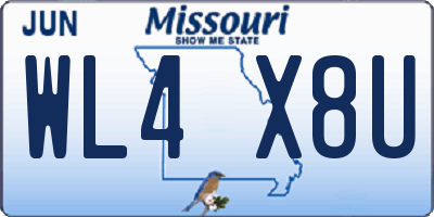 MO license plate WL4X8U