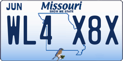 MO license plate WL4X8X