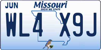 MO license plate WL4X9J