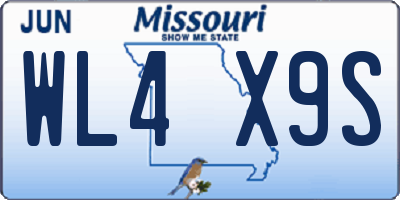 MO license plate WL4X9S