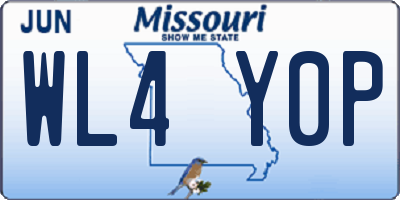 MO license plate WL4Y0P