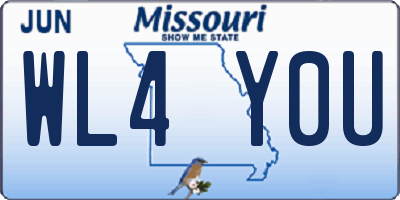 MO license plate WL4Y0U