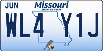MO license plate WL4Y1J