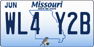 MO license plate WL4Y2B
