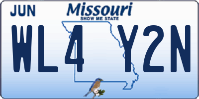 MO license plate WL4Y2N