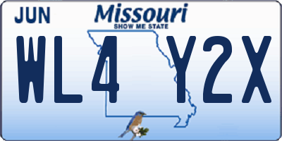 MO license plate WL4Y2X