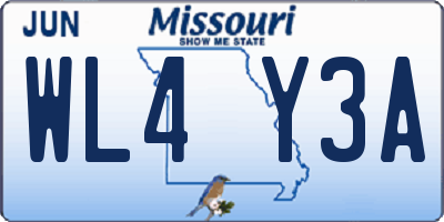MO license plate WL4Y3A