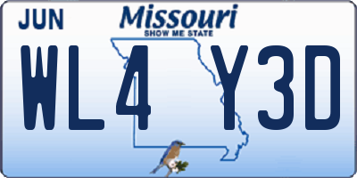 MO license plate WL4Y3D