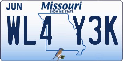 MO license plate WL4Y3K