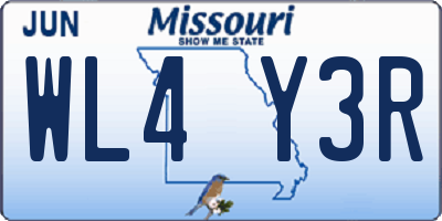 MO license plate WL4Y3R