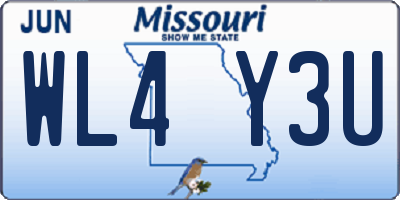 MO license plate WL4Y3U