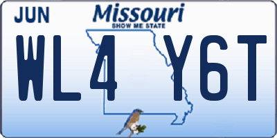 MO license plate WL4Y6T