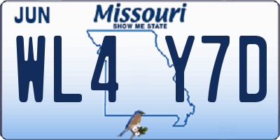 MO license plate WL4Y7D