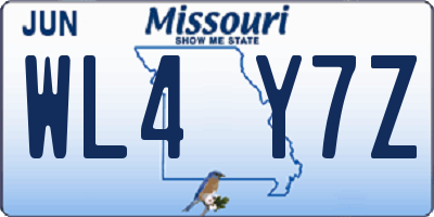 MO license plate WL4Y7Z