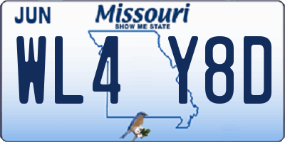 MO license plate WL4Y8D