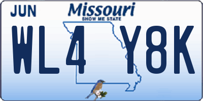 MO license plate WL4Y8K
