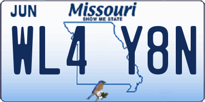 MO license plate WL4Y8N