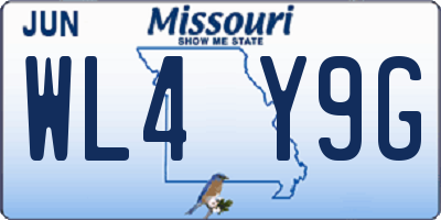 MO license plate WL4Y9G