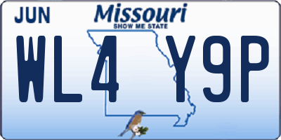 MO license plate WL4Y9P
