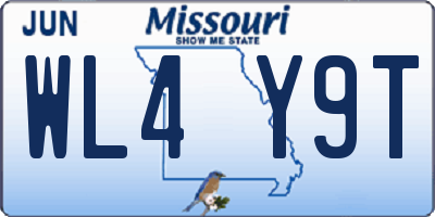 MO license plate WL4Y9T