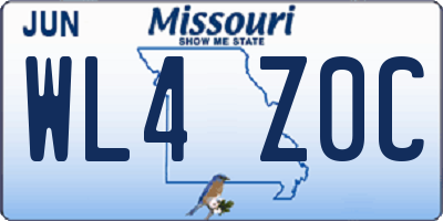 MO license plate WL4Z0C