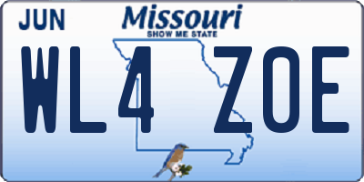 MO license plate WL4Z0E