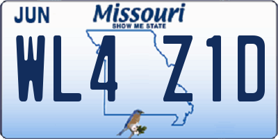 MO license plate WL4Z1D