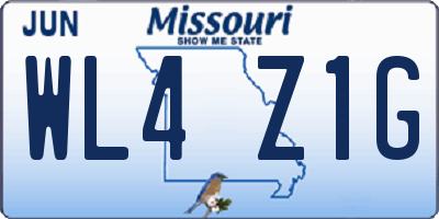 MO license plate WL4Z1G