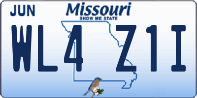 MO license plate WL4Z1I