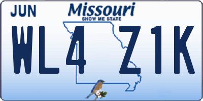 MO license plate WL4Z1K