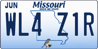 MO license plate WL4Z1R