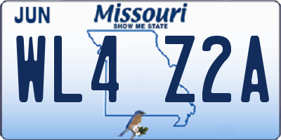 MO license plate WL4Z2A