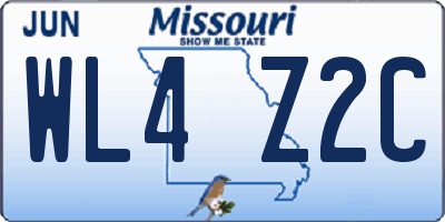 MO license plate WL4Z2C