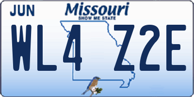 MO license plate WL4Z2E