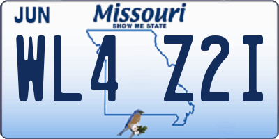 MO license plate WL4Z2I