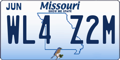 MO license plate WL4Z2M