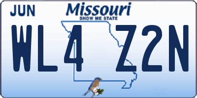 MO license plate WL4Z2N